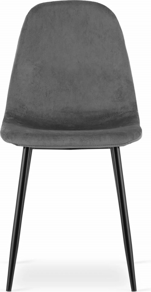 AKCIÓ sötétszürke bársony szék COMO fekete lábakkal II. osztály