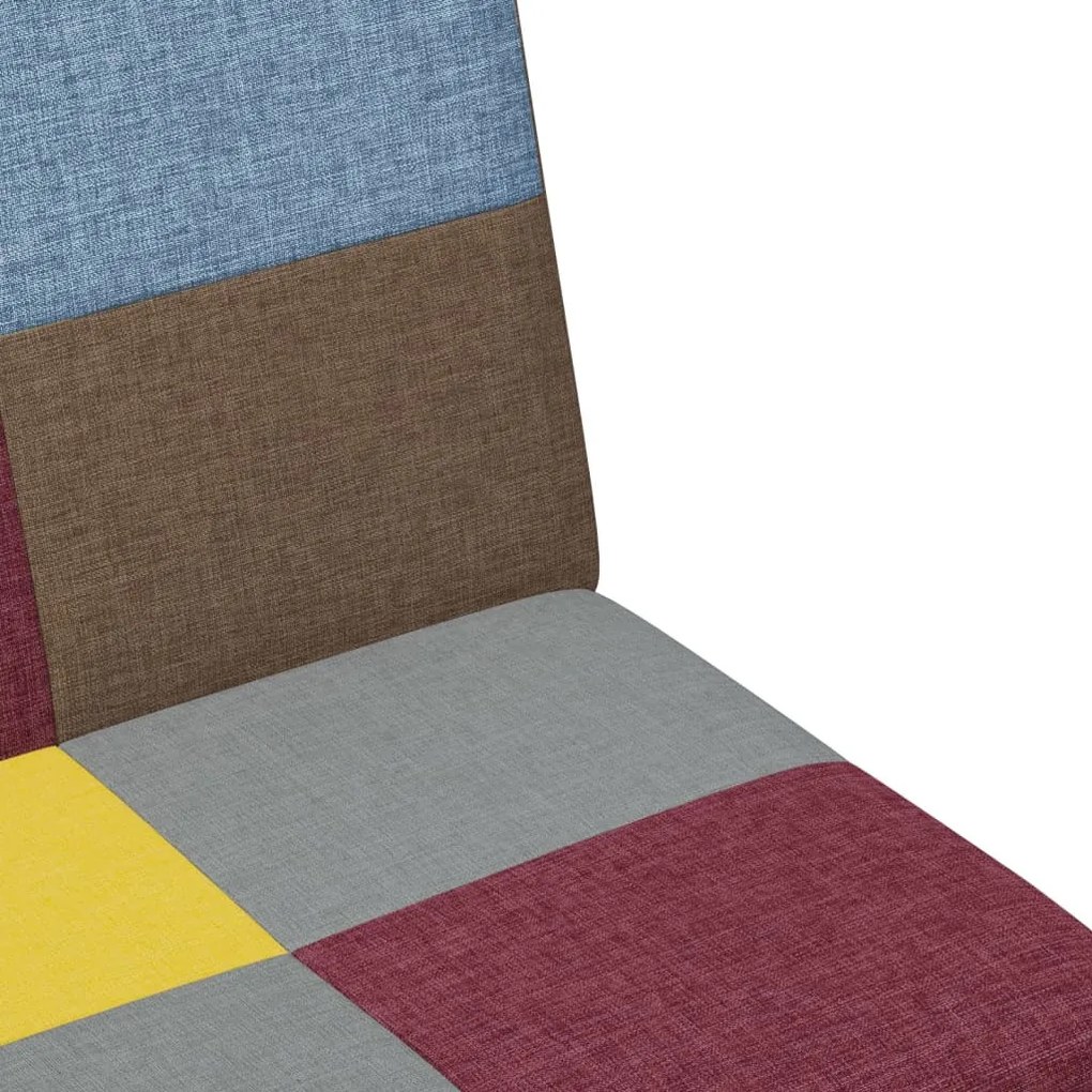 vidaXL 2 személyes szövet kanapéágy lábtartóval patchwork