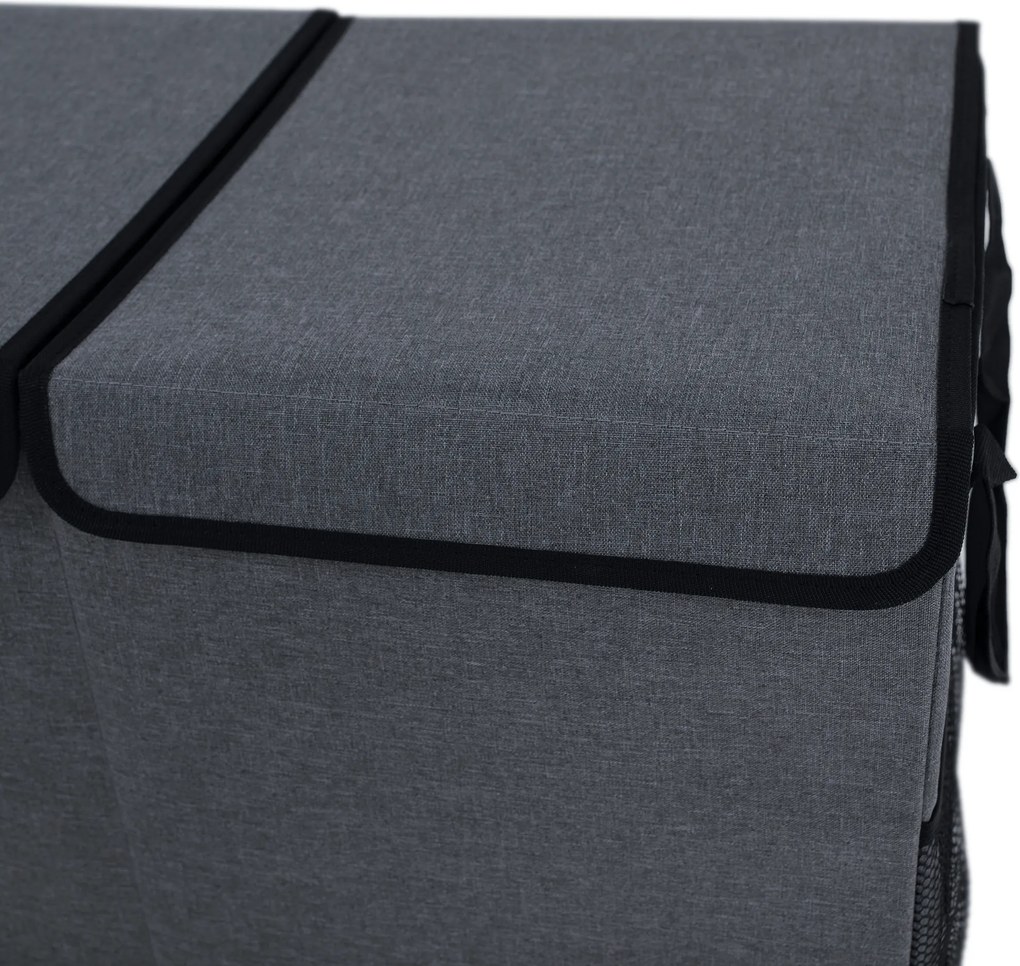 Összecsukható tároló doboz, szürke/fekete, DETER
