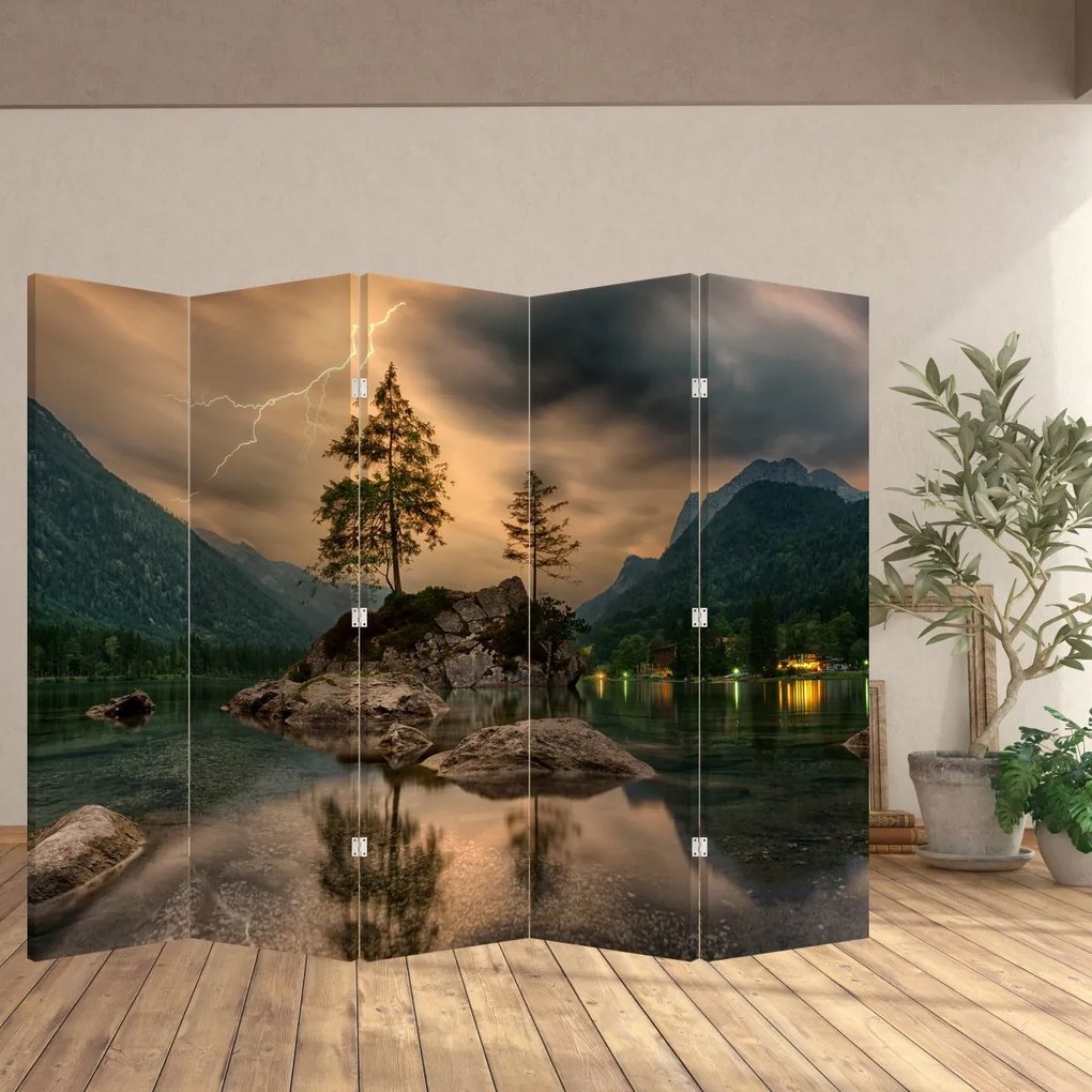 Paraván - Tó a hegyekben (210x170 cm)