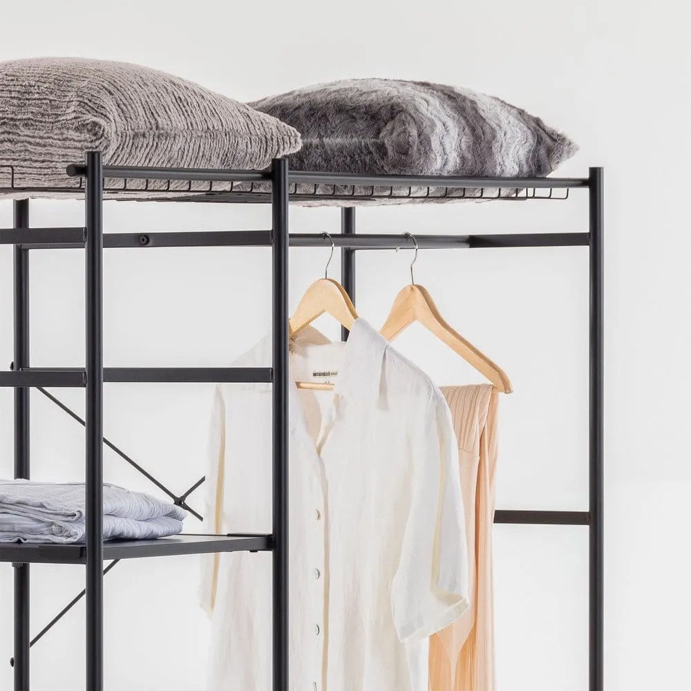 Storn fekete fém ruhásszekrény, 120x182 cm - Kave Home