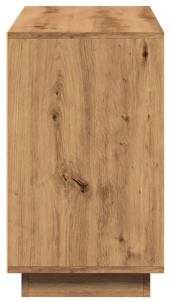 kézműves tölgy színű szerelt fa tálalószekrény 102 x 35 x 60 cm