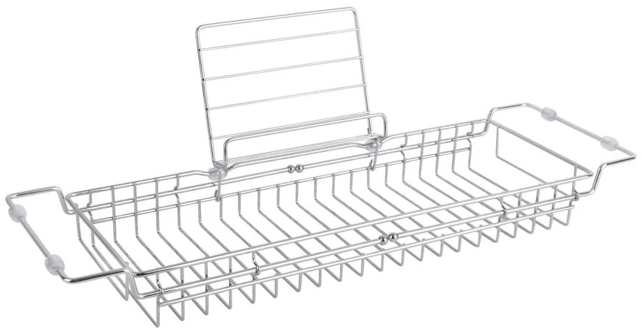 Tub ezüstszínű állítható polc fürdőkádra, 61 - 86 cm - PT LIVING