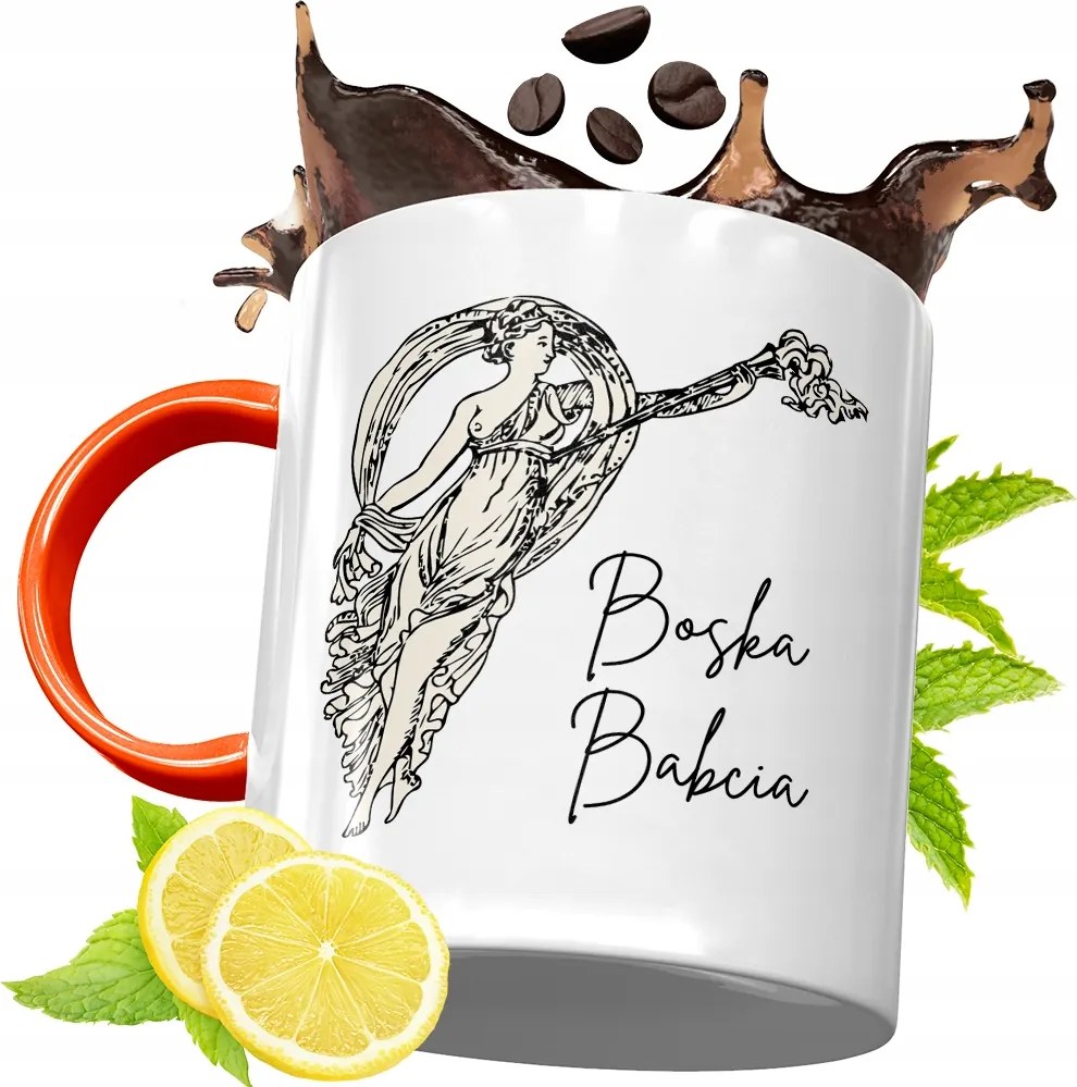 Narancssárga Bögre Nagymamáknak Nagymama Napjára Ajándék fényképes nyomattal