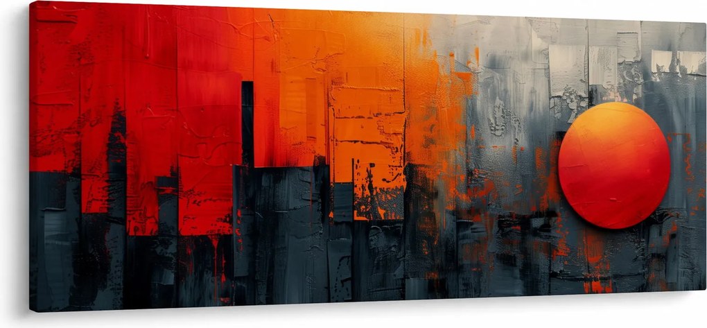 Kép - Absztrakt festmény a városról (120x50 cm)