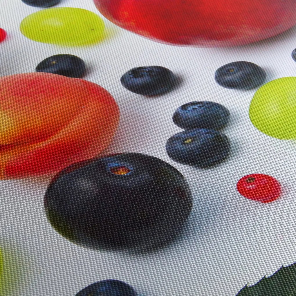 Vízcseppekkel ellátott gyümölcs képe (órával) (90x30 cm)