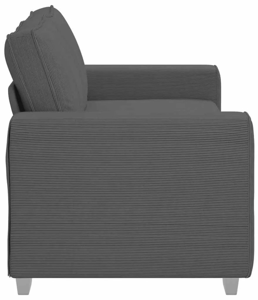 sötétszürke kordbársony szövet loveseat kanapé 140 cm