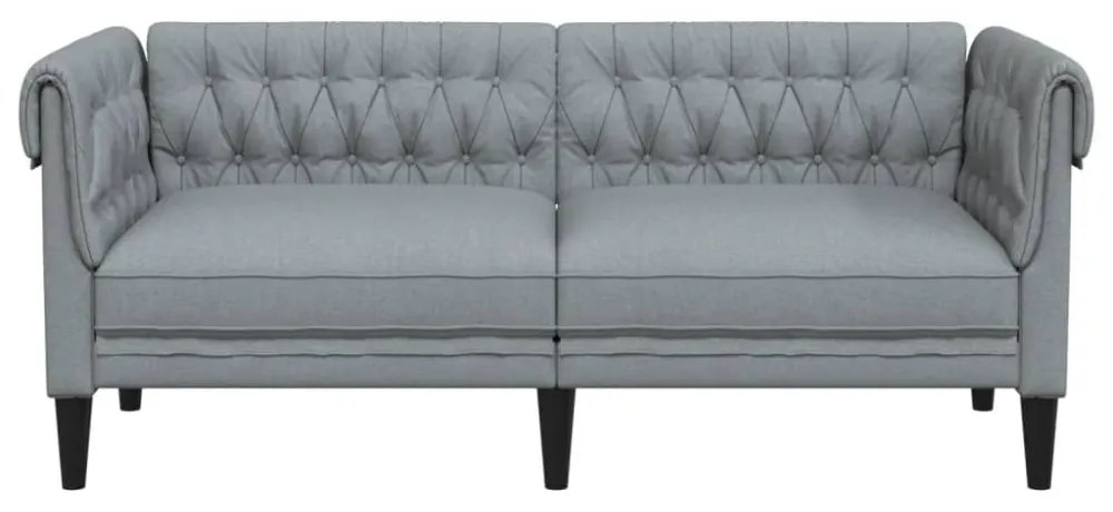 2 személyes világosszürke szövet Chesterfield kanapé