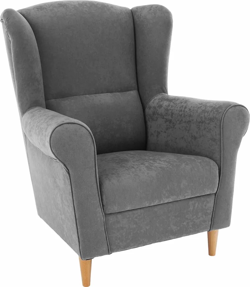 Füles fotel, szürke, CHARLOT