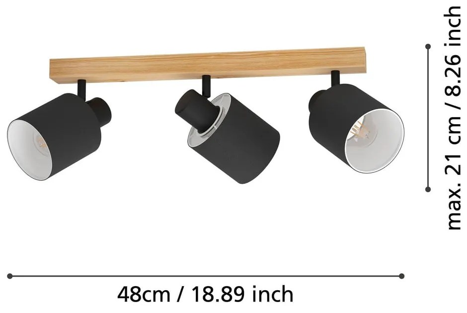 Fekete-natúr színű spotlámpa 5x48 cm BATALLAS – EGLO