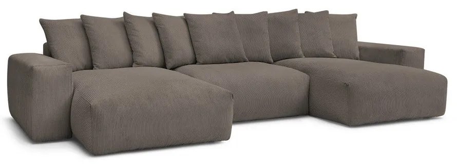 Szürkésbarna kordbársony sarokkanapé Voltaire – Bobochic Paris