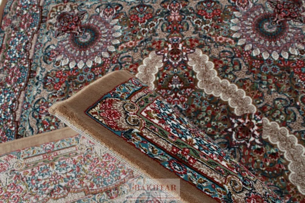 Perzsa szőnyeg barna MEDALION 160x230 luxus nappali szőnyeg akrilból