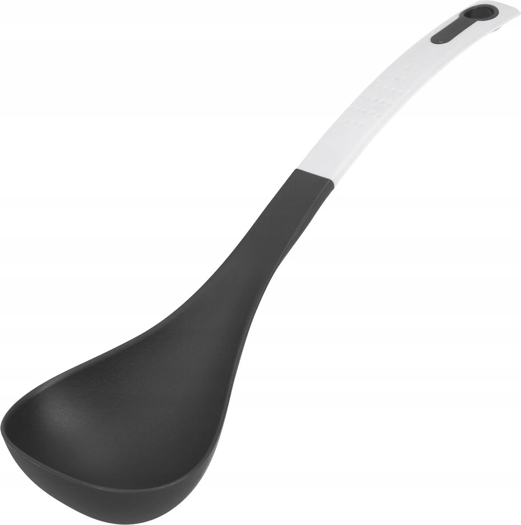 Leves- és szósztartó kanál acél fekete 32 cm