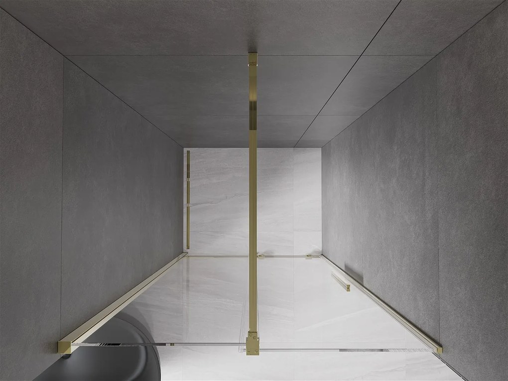 Mexen Velar, nyitható tolóajtó 75x200 cm, 8mm átlátszó üveg, arany fényes, 871-075-000-01-50