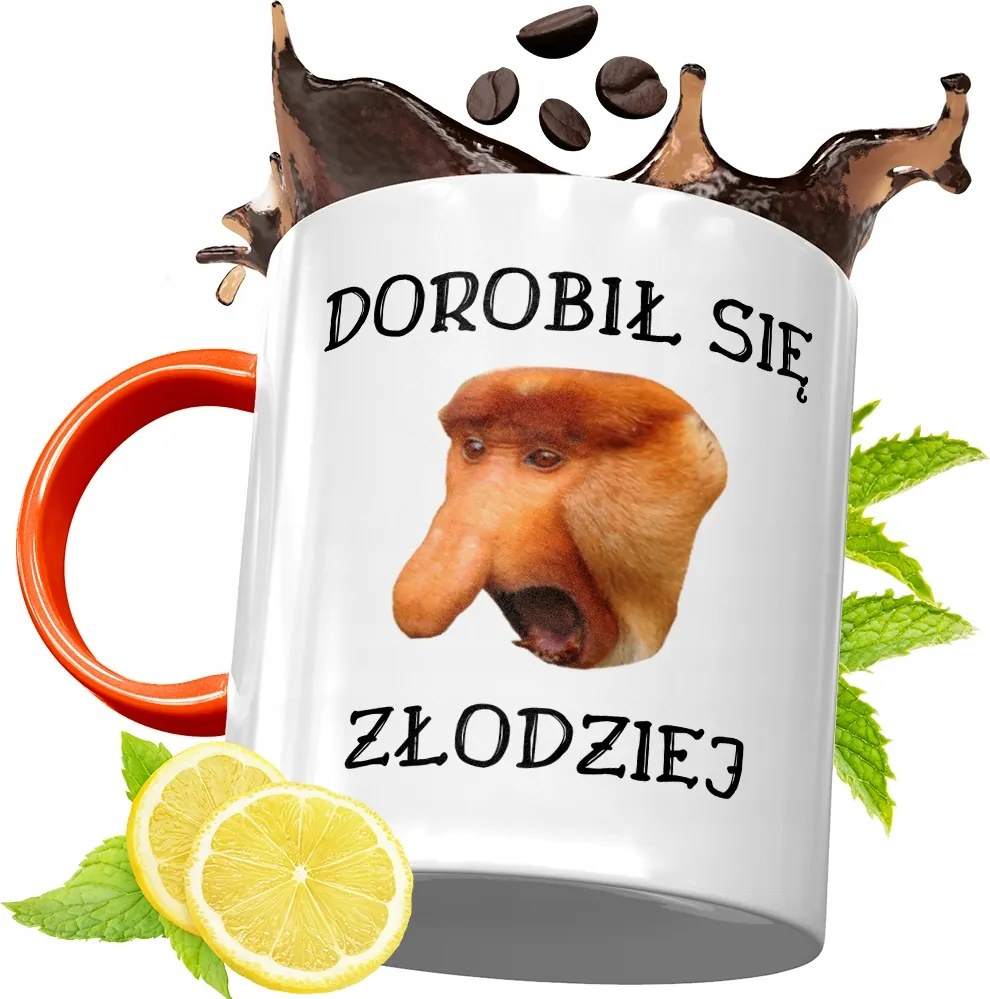 Narancssárga Bögre Vicces Janusz Hordozó Ajándék fényképes nyomtatással