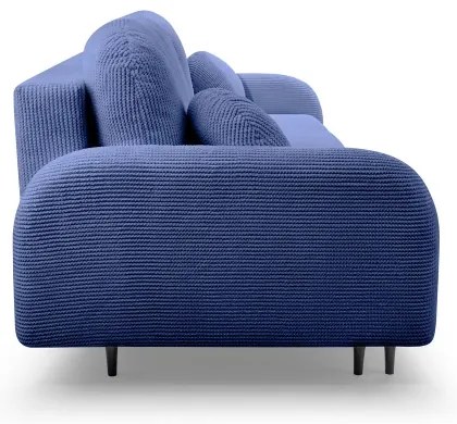 Ággyá alakítható, kárpitozott, háromszemélyes CLOUDY kanapé – kék