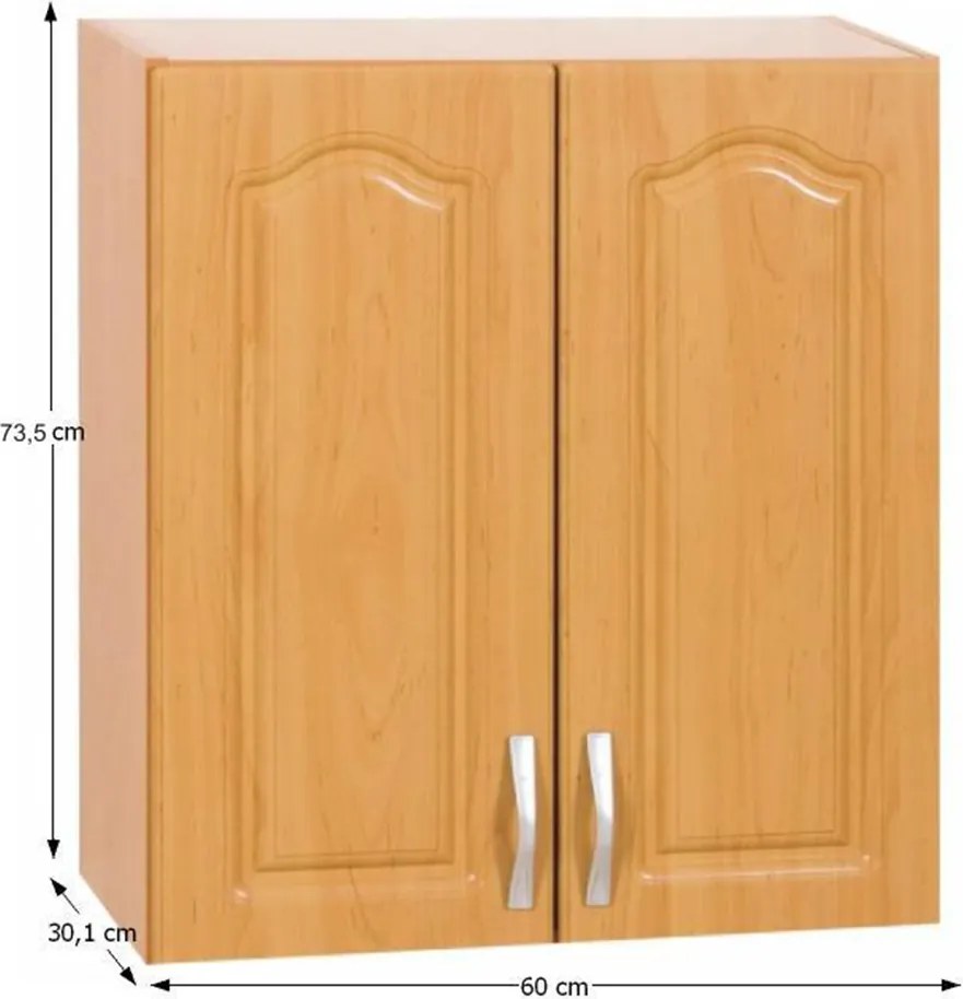 Konyhaszekrény, felső, éger LORA MDF NEW KLASIK W60/735