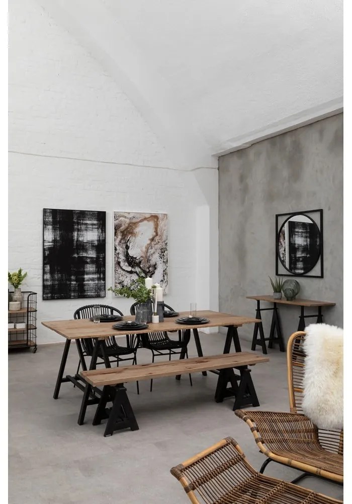 Natúr színű konzolasztal borovi fenyő asztallappal 45x130 cm Hampstead – Premier Housewares