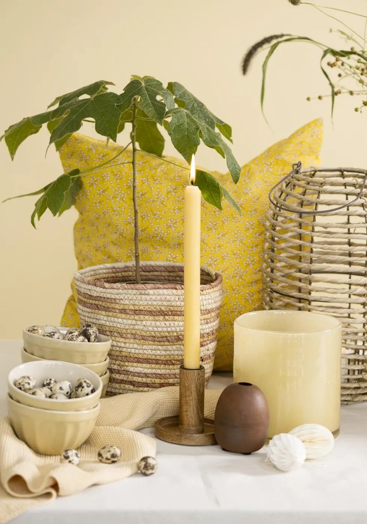 IB Laursen Üveggyertyatartó VENECIA 16 cm, sárga