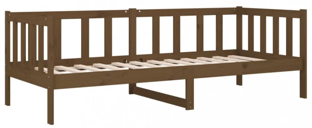 mézbarna tömör fenyőfa kanapéágy 80 x 200 cm