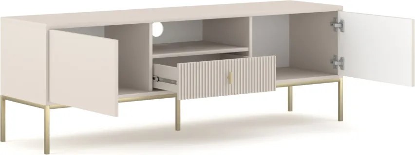 Komód 2 ajtóval és 1 fiókkal kasmír színben arany fogantyúkkal – MAGGIORE MA01