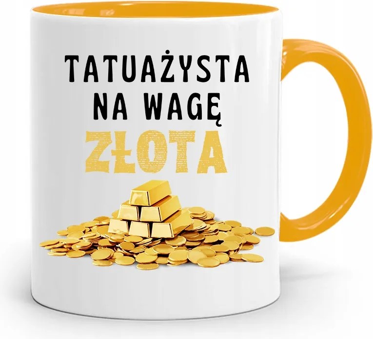 Tetoválóknak Tetováló Bögre Sárga Ajándék fényképes nyomtatással