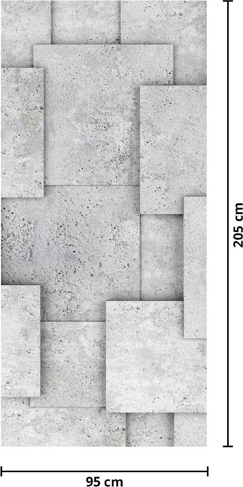 Fotótapéta ajtóra - Betoncsempék absztrakciója (95x205cm)