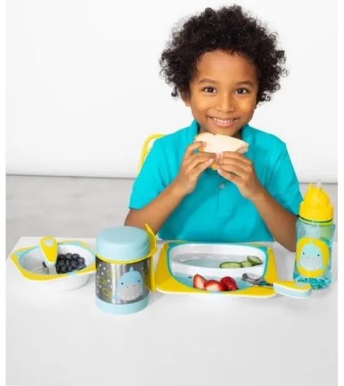 Skip Hop - Thermo ételtartó kanállal/villával ZOO 325 ml cápa