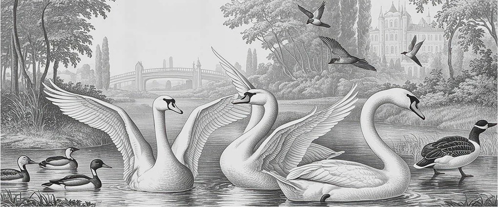 Divatos 3D Fali Tapéta Klasszikus táj 250x104 Ragasztóval