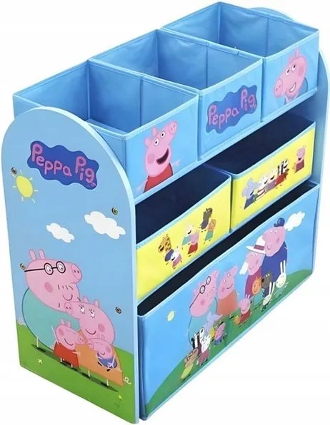 Peppa Pig Malac Gyerekpolc Tároló Dobozokkal Játékszervező Bútor