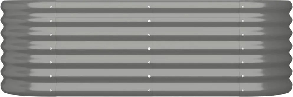 Magasított Virágtartó, porszórt acél, 114x40x36 cm, szürke