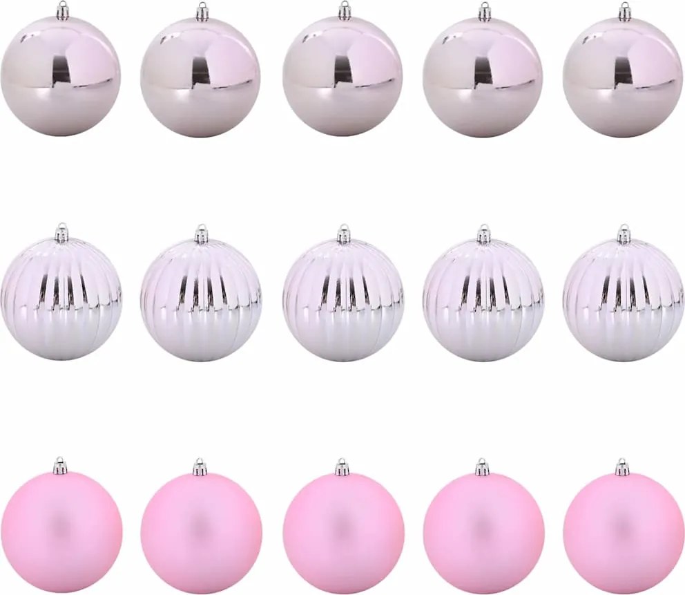 vidaXL Karácsonyi Dísz Kültéri XXL 15 pcs Rózsaszín Műanyag