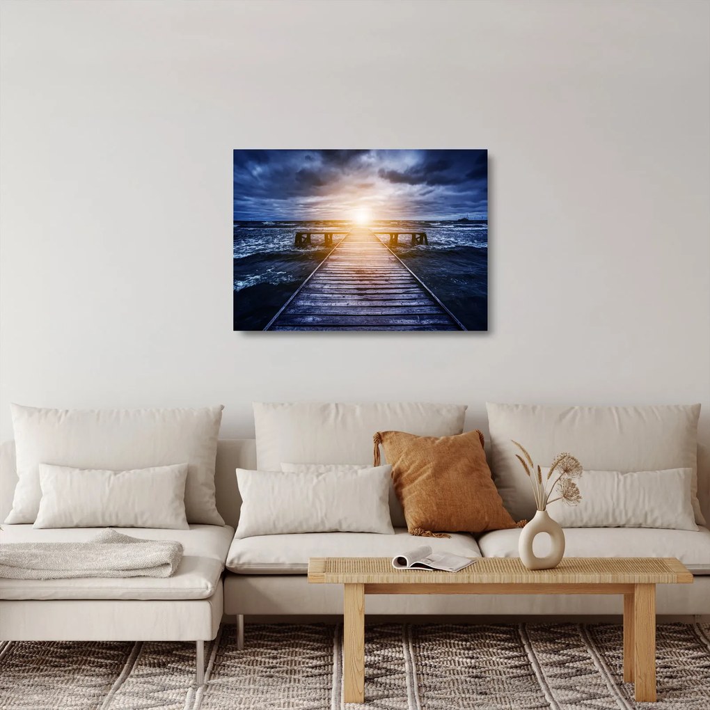 A móló képe nappal (üvegen) (70x50 cm)