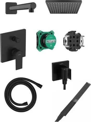 Hansgrohe zuhanyrendszer süllyesztett egységgel együtt matt fekete HGBAL3
