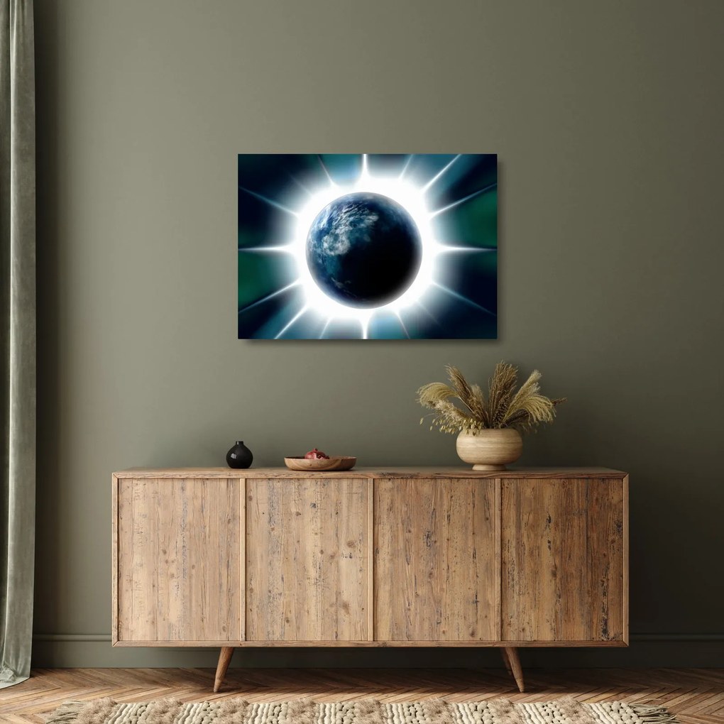 Egy besugárzott bolygó képe (üvegen) (70x50 cm)