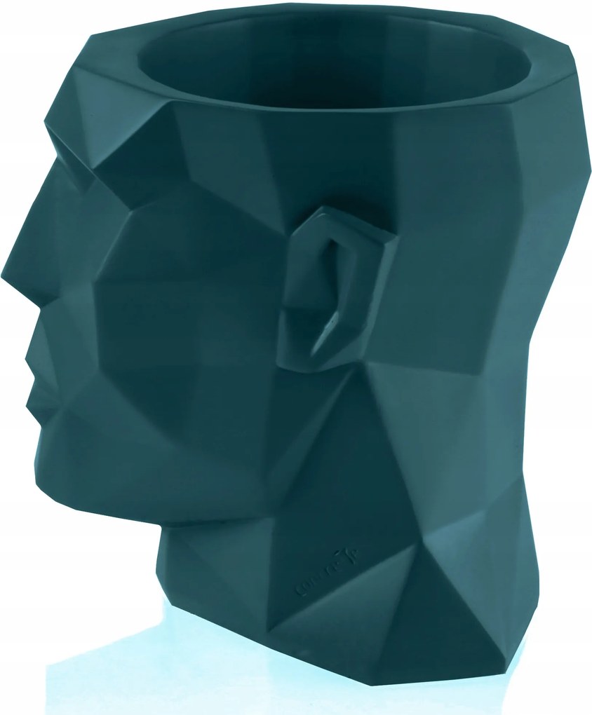 Apollo Dark Turquoise Poli virágtartó 12 cm figura