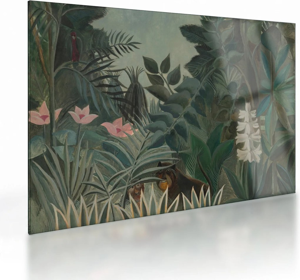 Üveg kép - Henri Rousseau, The Equatorial Jungle, reprodukciók (70x50 cm)