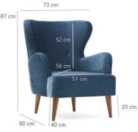 Füles fotel NEKO kék