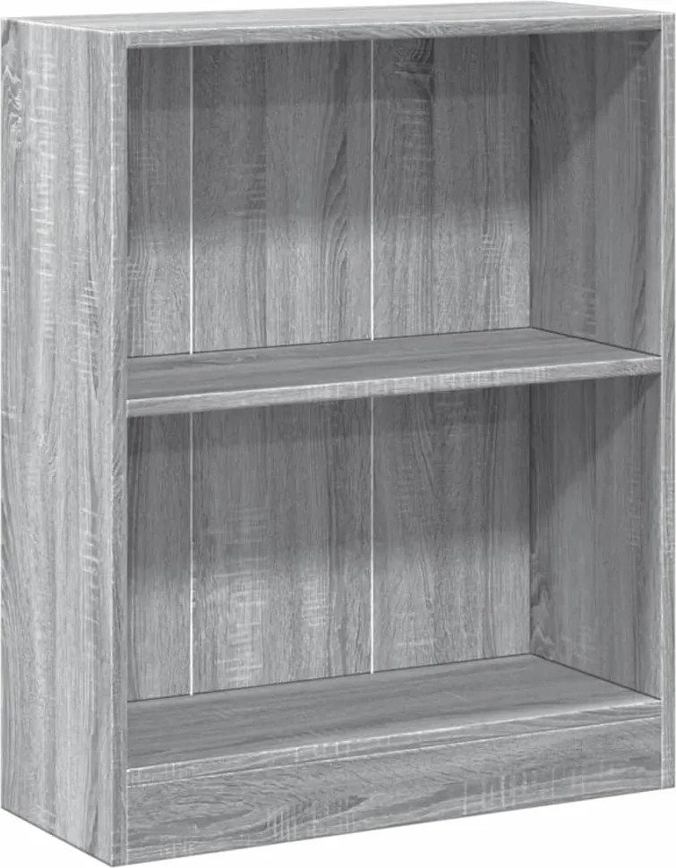 vidaXL szürke sonoma színű szerelt fa könyvespolc 60 x 24 x 76 cm