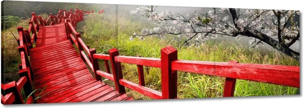 Vászonkép 150x50 Vörös híd Japánban