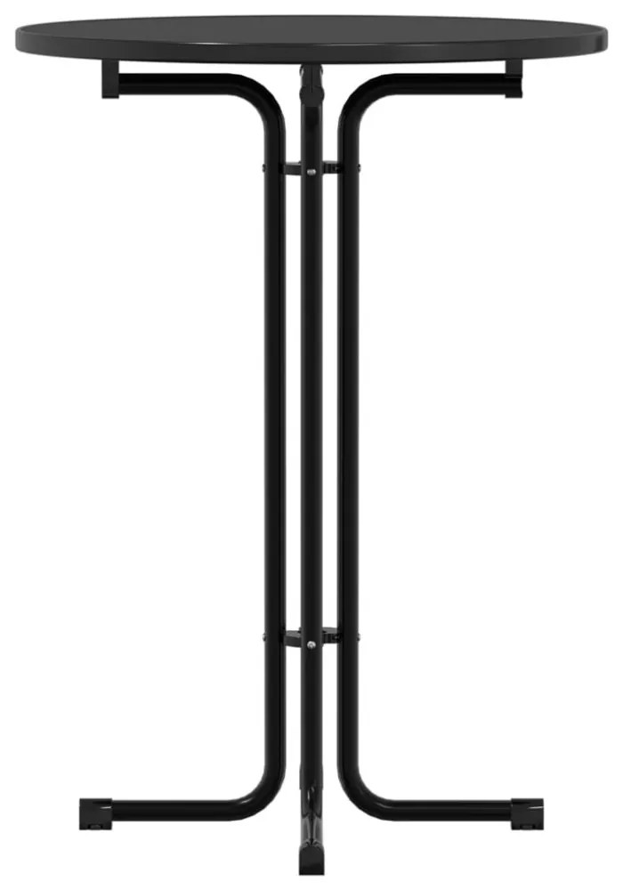 fekete étkezőasztal szerelt fa és acél Ø80 x 110 cm