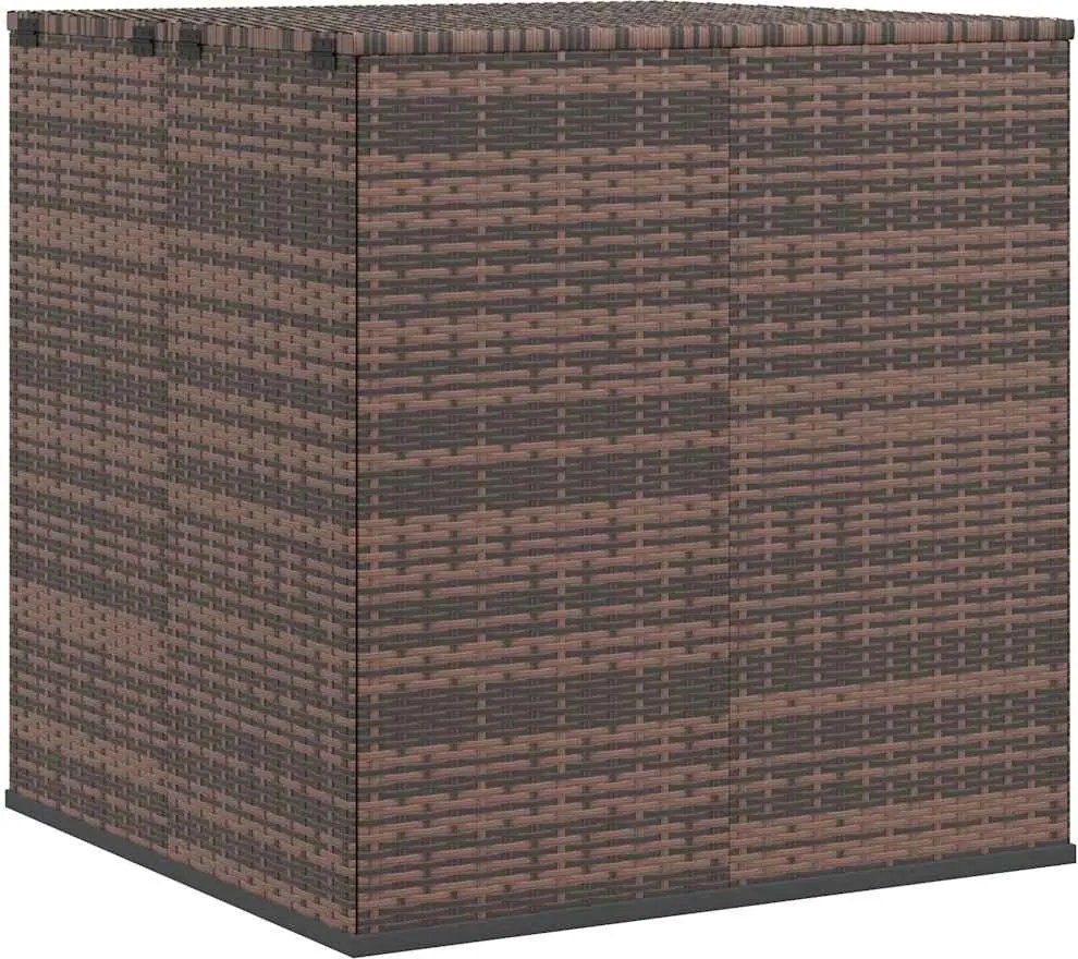 Barna Polyrattan Kerti Párnatartó Doboz 100 X 97,5 X 104 Cm