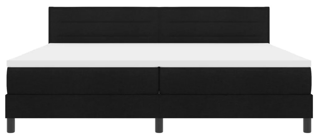 Box Spring Ágy Matraccal & LED fekete 200x200 cm szövet
