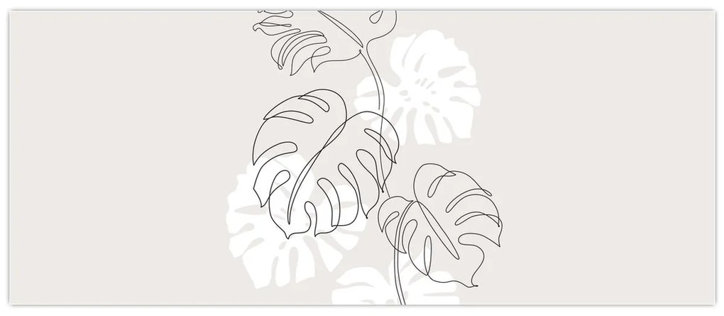 Kép - Vonalkép monstera N⁰3 (120x50 cm)
