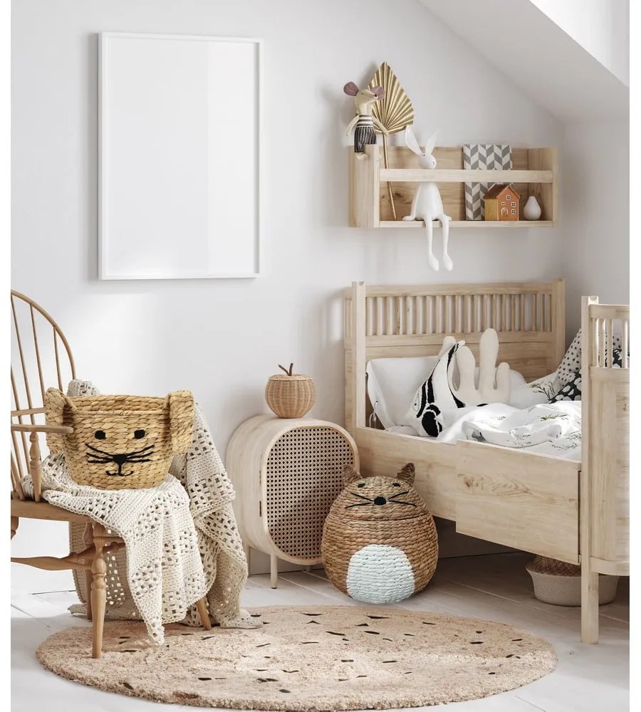 Natúr színű vízijácint játéktároló kosár ø 40x43 cm Cat – Compactor