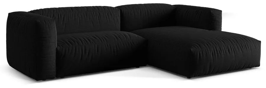 Fekete moduláris sarokkanapé (jobb oldali) Martina – Micadoni Home