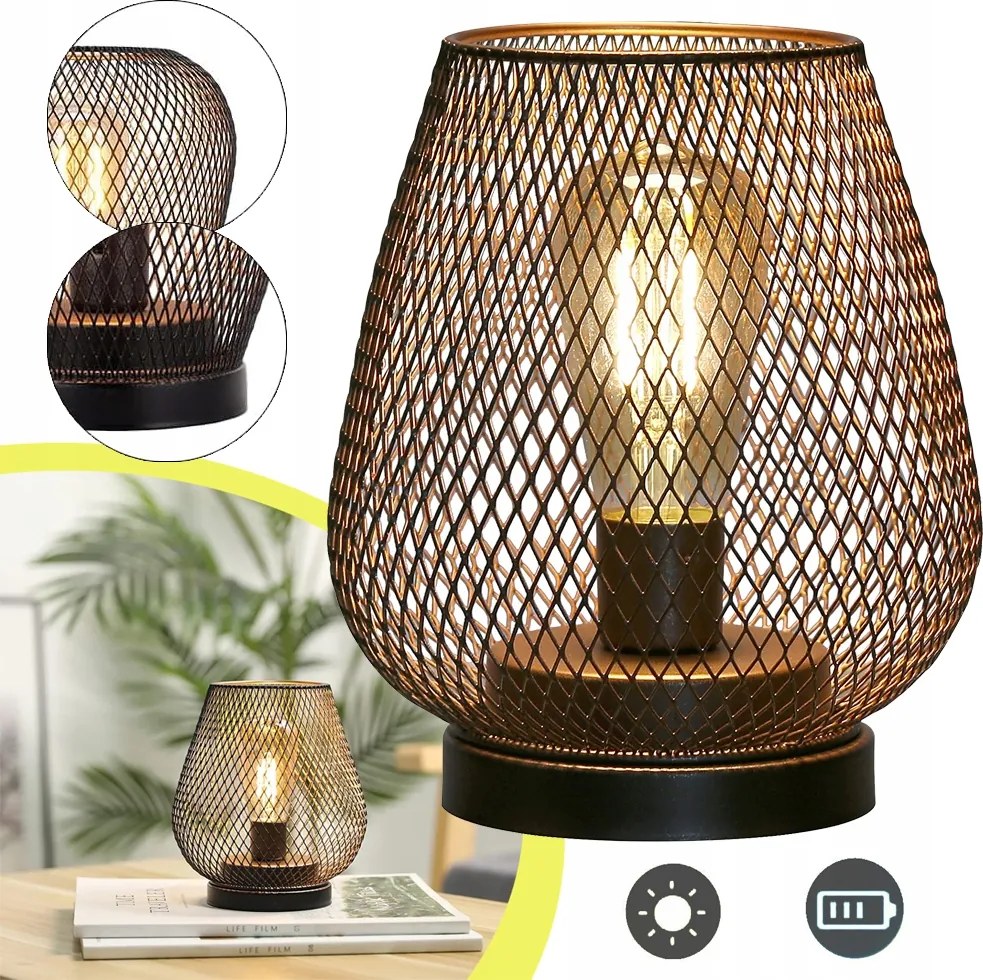 Asztali Lámpa Fémhálóval, Vezeték Nélküli Led Dekorációs Lámpák