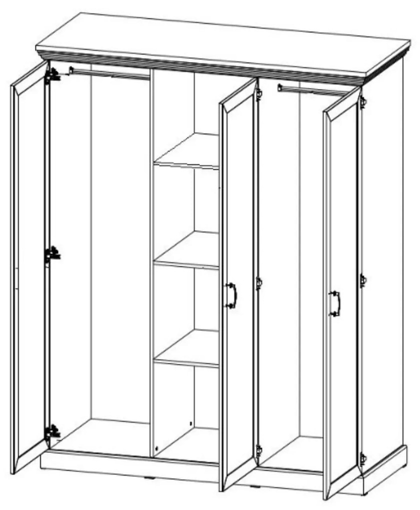 Royal S3D gardrób Kézműves tölgy