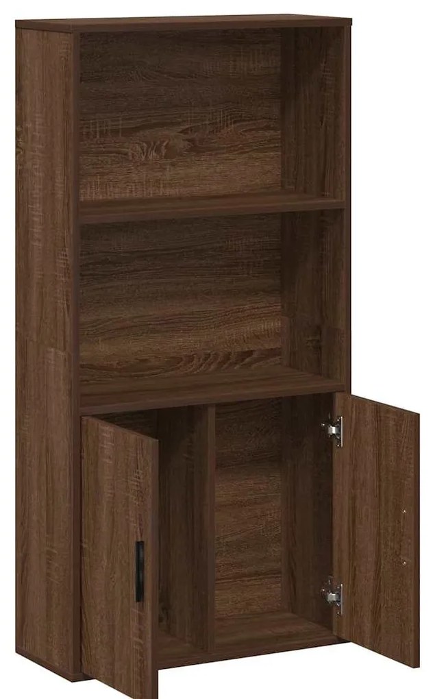 barna tölgy színű szerelt fa könyvespolc 60x24x120 cm