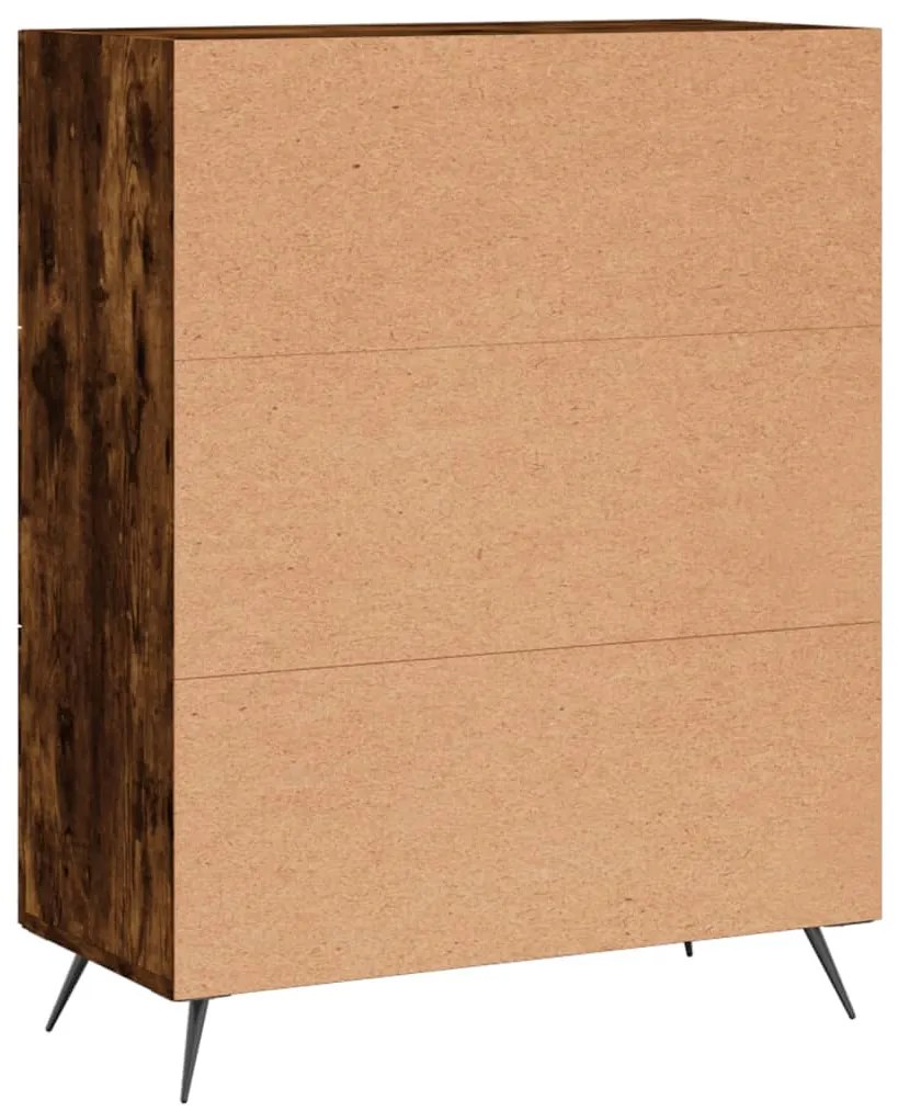 füstös tölgy színű szerelt fa komód 69,5 x 34 x 90 cm
